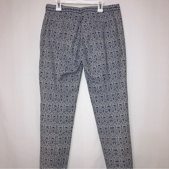 Tory Burch  Heidi Jacquard Print Navy&White Stretch  Slim Fit Pants Size 6 - Picture 8 of 14